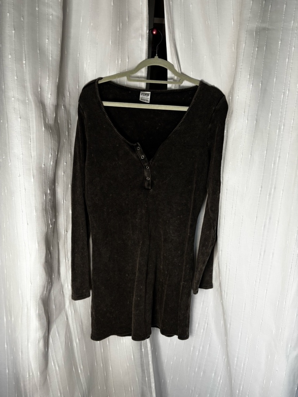Victoria's Secret charcoal Long Sleeve Henley Tunic
